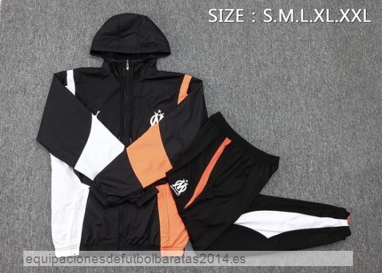 Nuevo Conjunto Completo Rompevientos Marsella 23/24 Negro Rojo Baratas